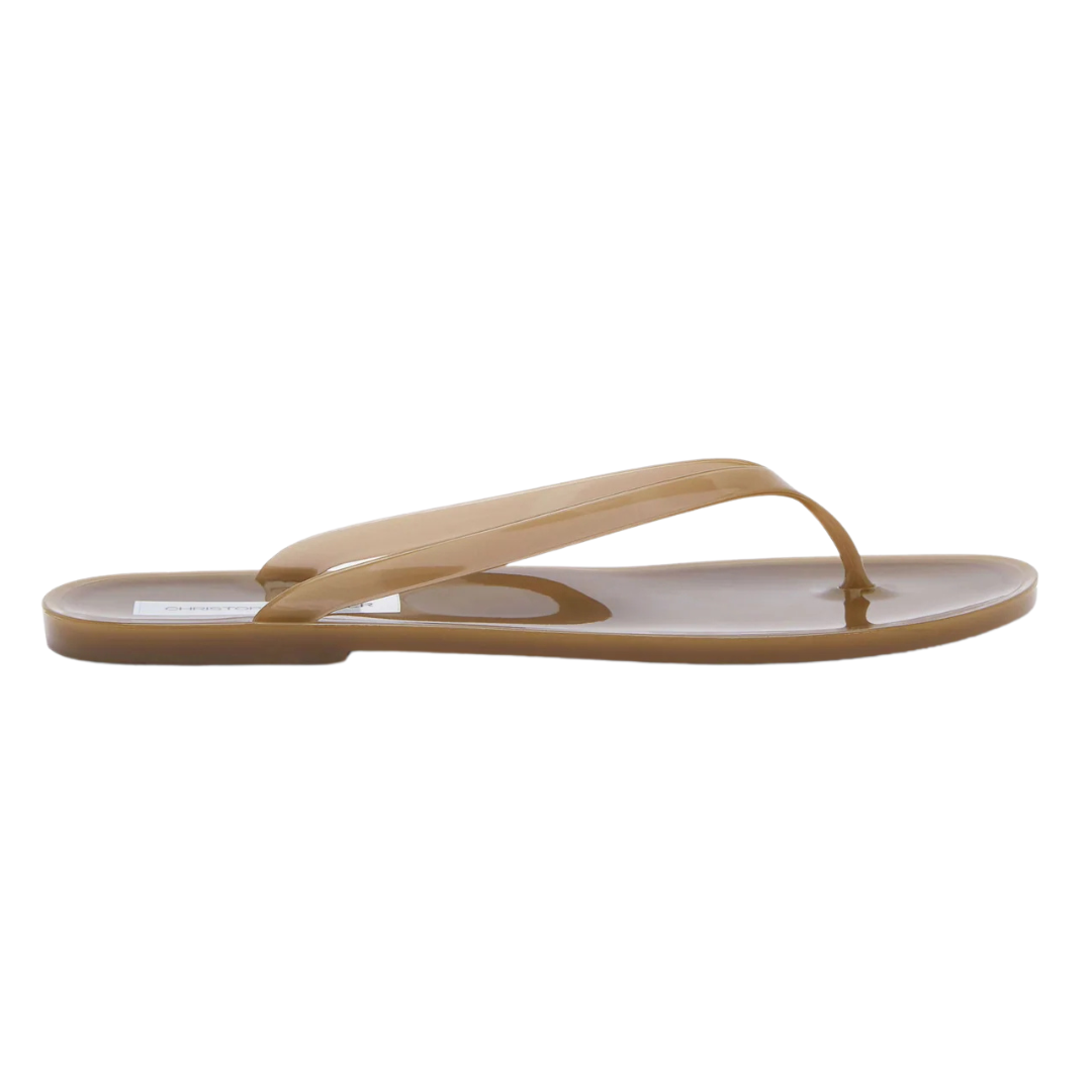 Beige sandal on a white background