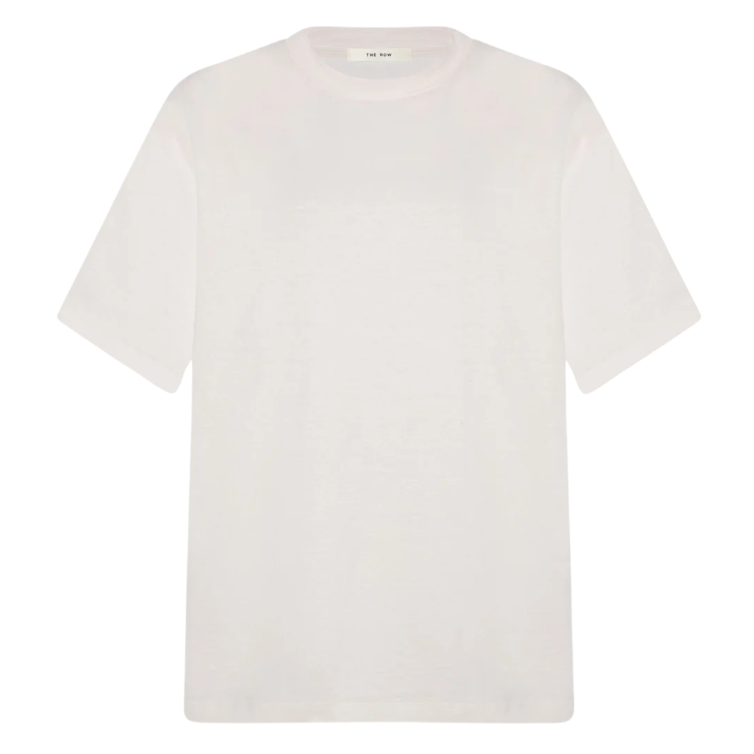 A plain white short-sleeve crewneck t-shirt shown flat against a white background.