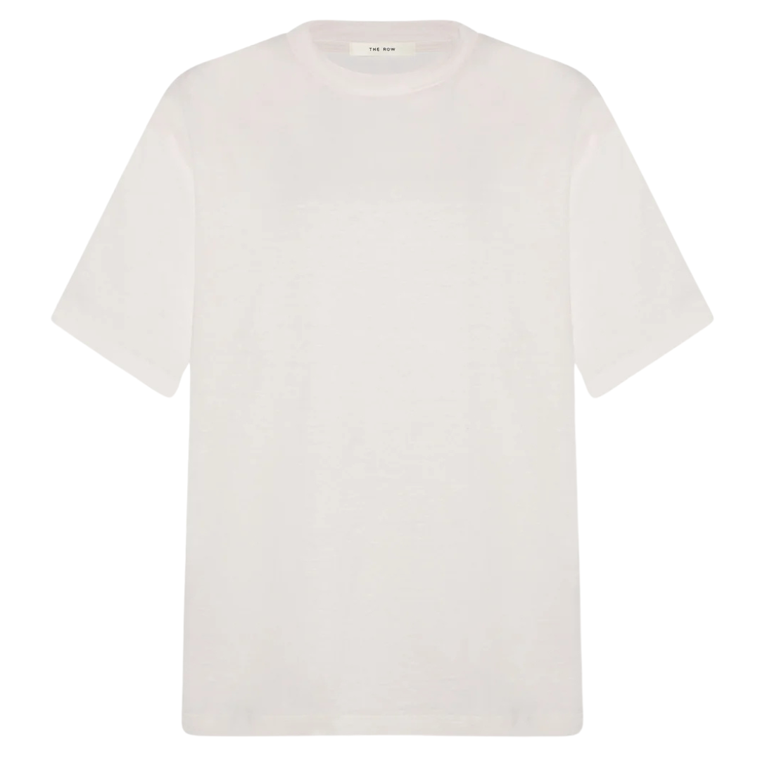 A plain white short-sleeve crewneck t-shirt shown flat against a white background.